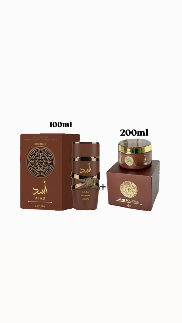 Combo Asad Bourbon Lataffa Eau de Parfum – 100ml + Pasta Asad Bourbon Isabelle La Belle – 200g – Masculino